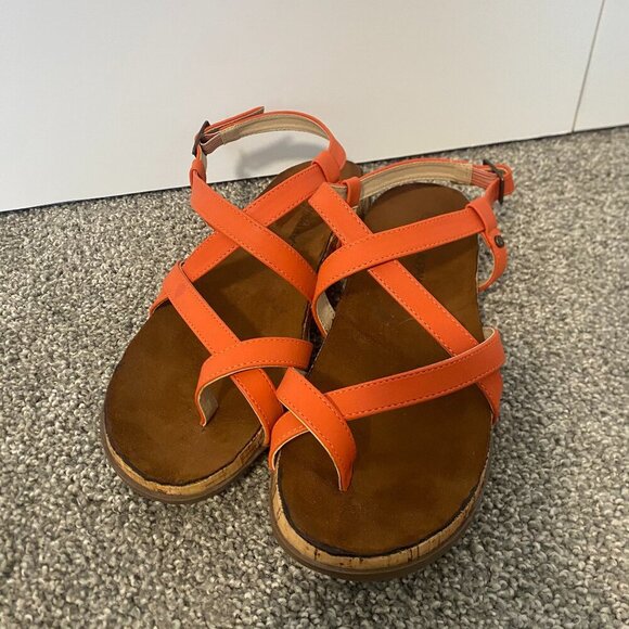 BearPaw Shoes - BearPaw Orange Strapy Leather Sandals For Summer Size 8